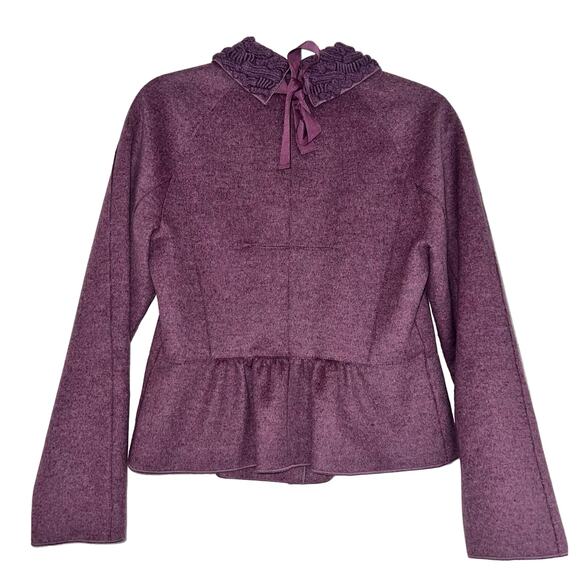 MAGASCHONI Collection wool/cashmere purple jacket - Picture 2 of 8
